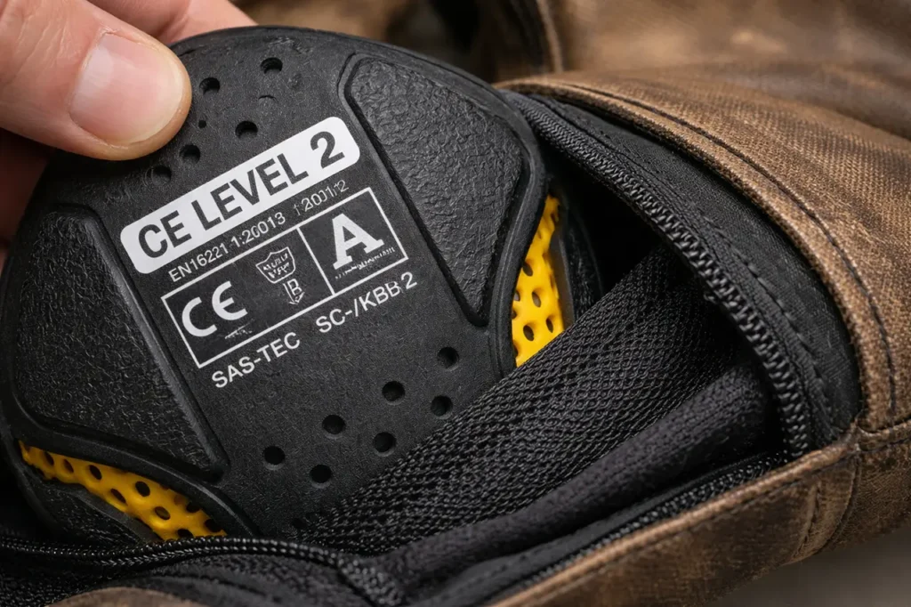 Best Motorcycle Jackets Under $500 — Tested and Reviewed 2 CE Level 2 armor pad being inserted into a motorcycle jacket sleeve pocket