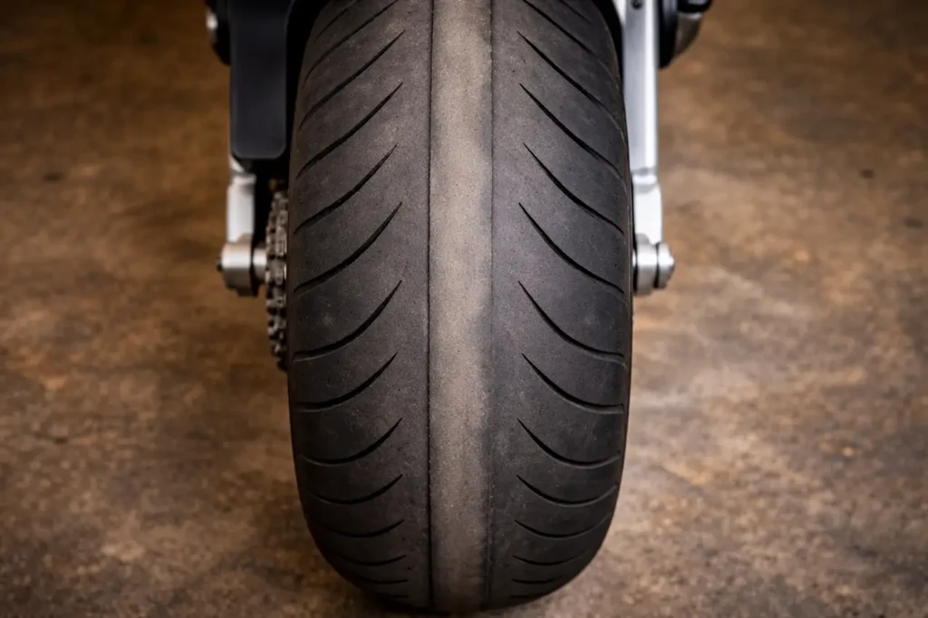 Motorcycle Tire Wear Patterns Explained: What Your Tires Are Telling You 2 Center Wear