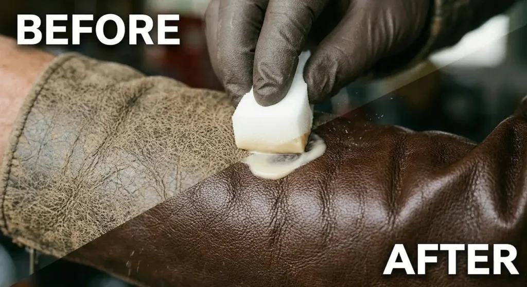 How to Clean a Leather Jacket: Step-by-Step Guide 6 Clean a Leather Jacket Before and After
