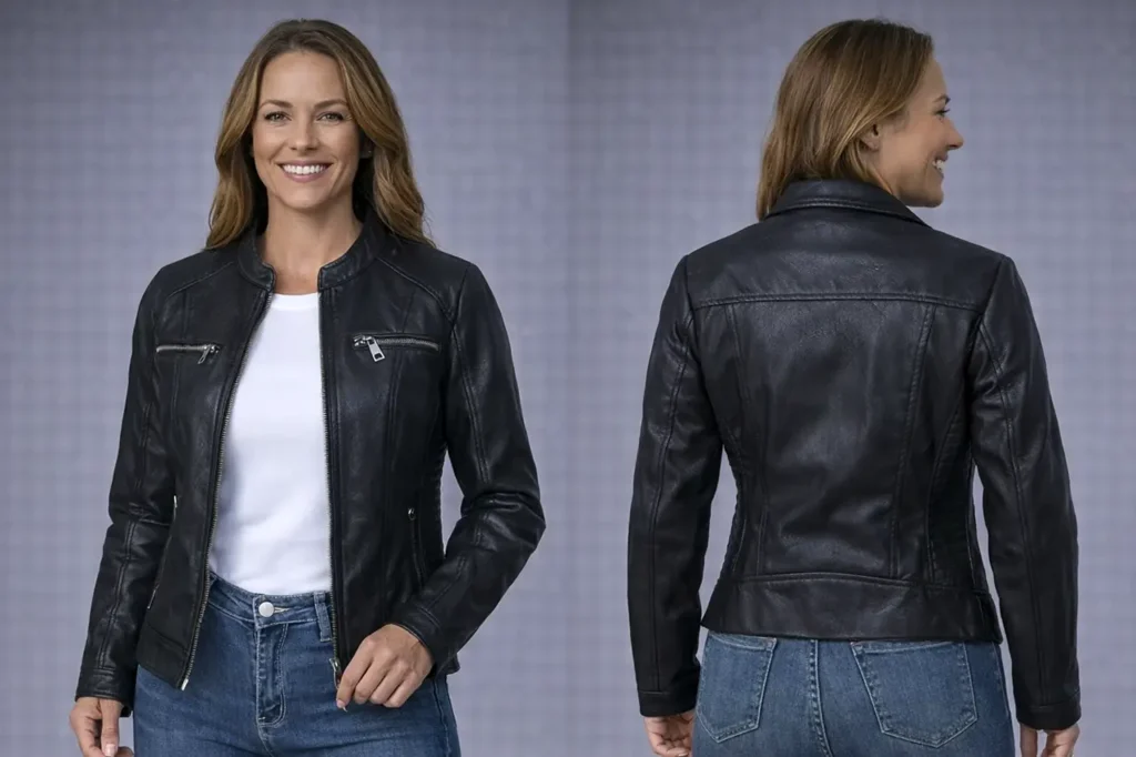10 Best Faux Leather Biker Jackets for Women 2 Fahsyee Women's Faux Leather Moto Biker Jacket