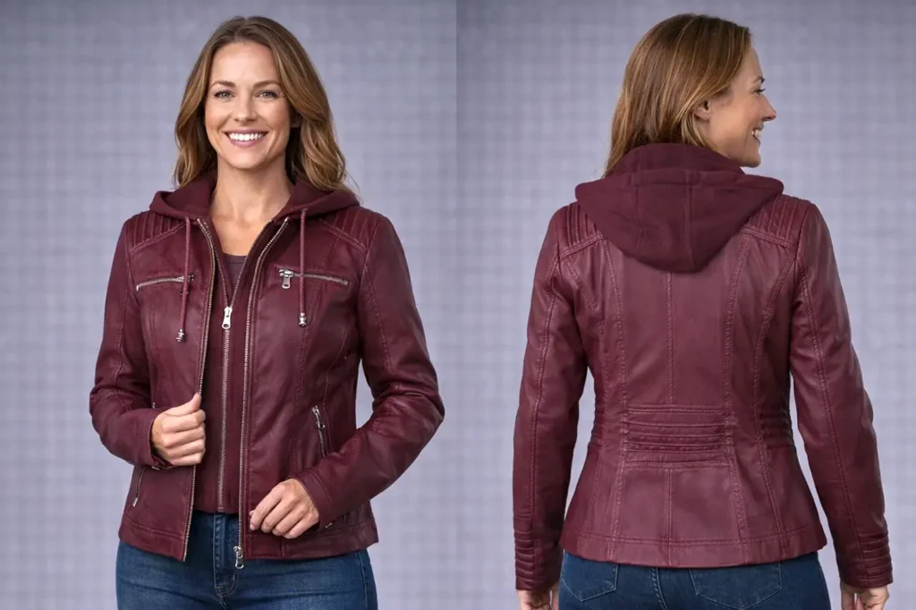 10 Best Faux Leather Biker Jackets for Women 5 Lock and Love Women's Faux Leather Moto Jacket with Removable Hood