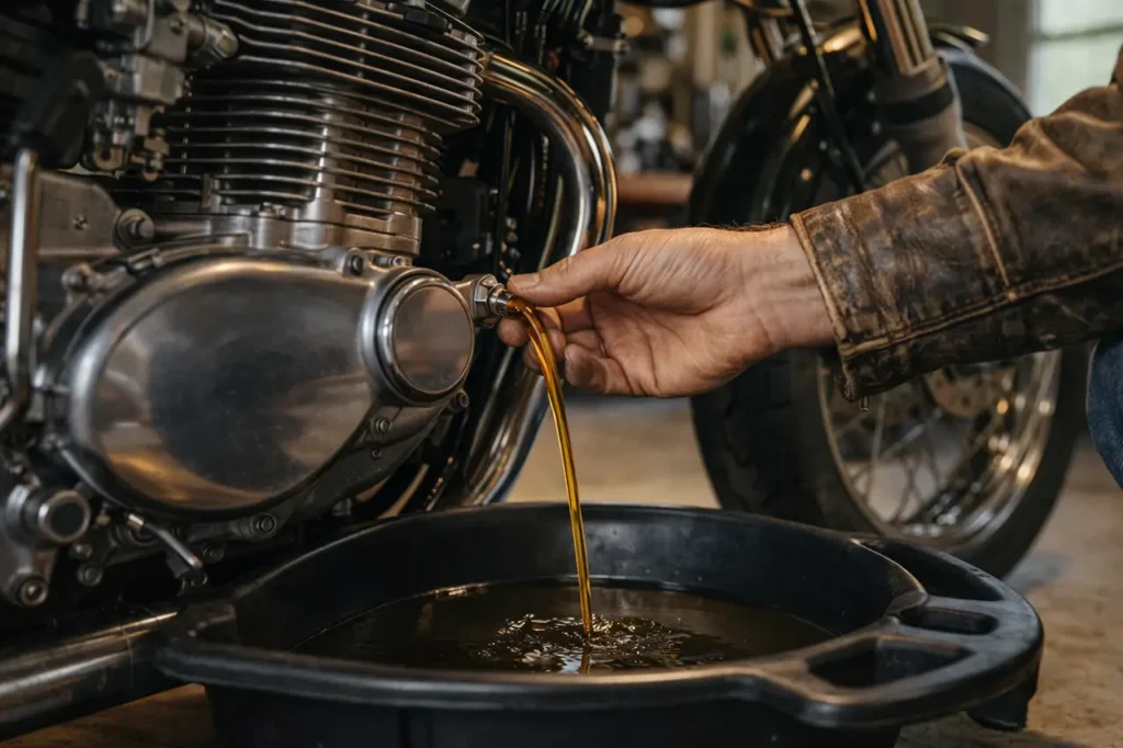 Maintenance on a Motorcycle: The Complete Guide Every Rider Needs 4 Oil change on a motorcycle engine